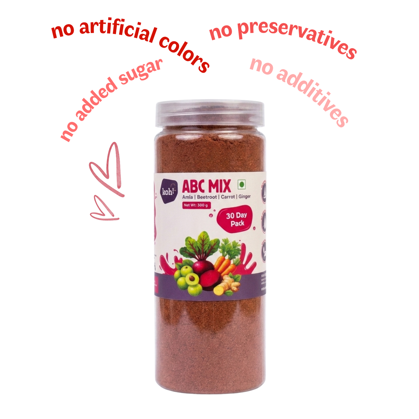 koh! ABC Mix + Ginger | Amla, Beetroot, Carrot & Ginger Blend