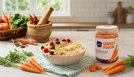 Carrot Powder Oats and Milk Bowl Recipe