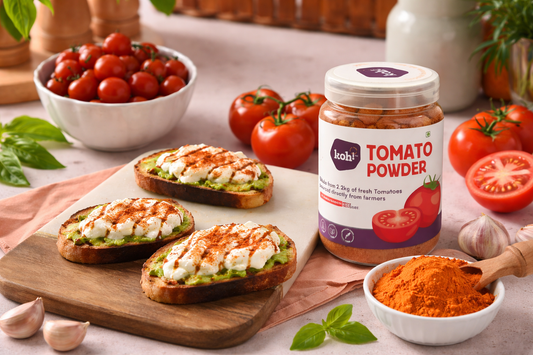 Tomato Powder and Guacamole Bruschetta Recipe