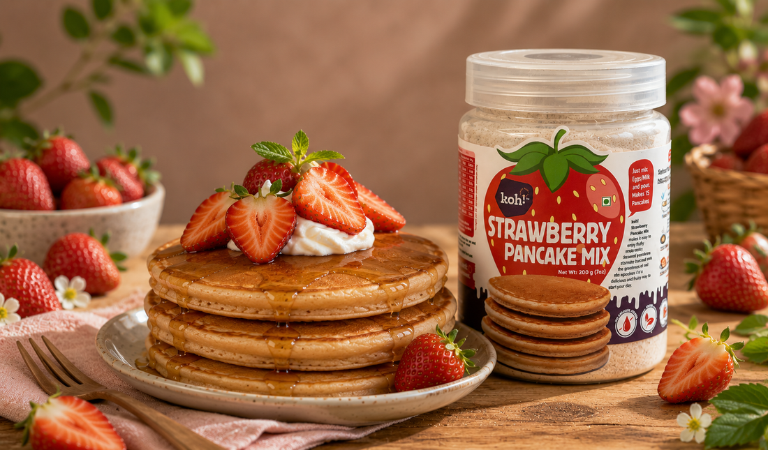 Strawberry Ragi Pancake