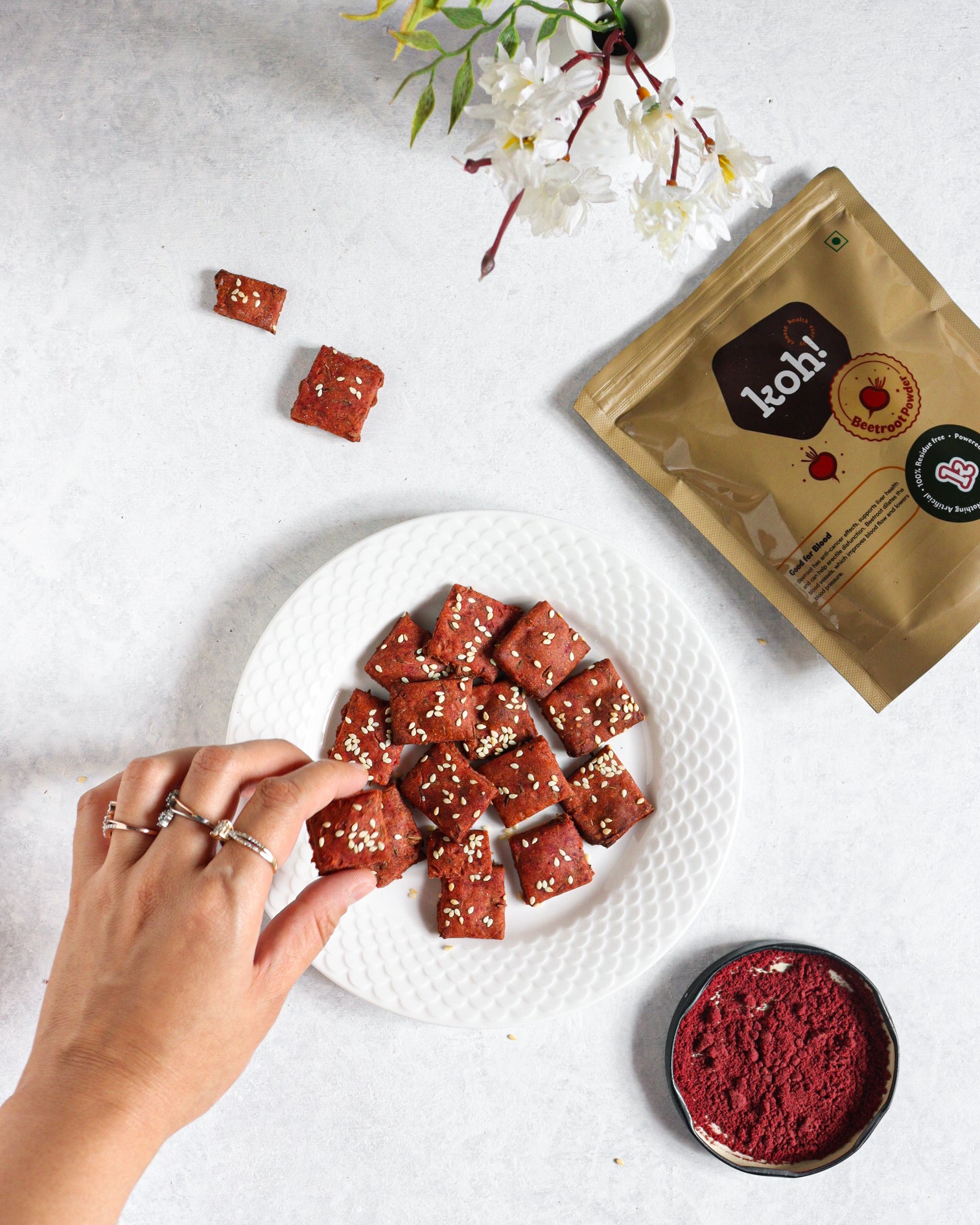 Whole Wheat Spiced Beetroot Crackers