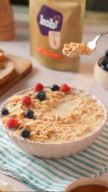 Carrot Powder Oats and Milk Bowl Recipe