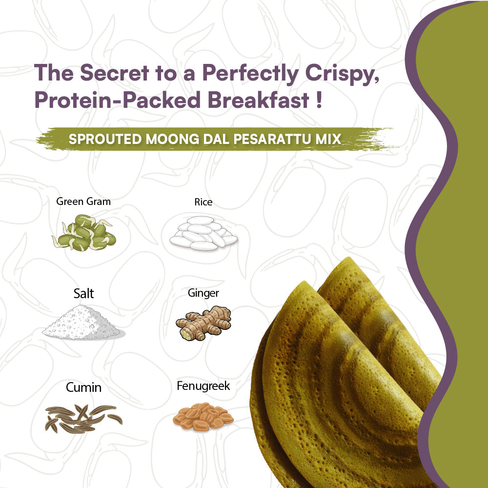 Sprouted Moong Dal Pesarattu Mix