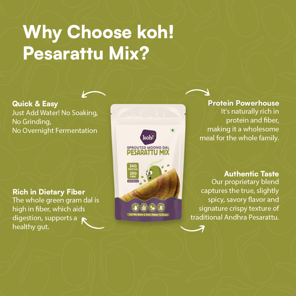 Sprouted Moong Dal Pesarattu Mix