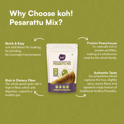 Sprouted Moong Dal Pesarattu Mix