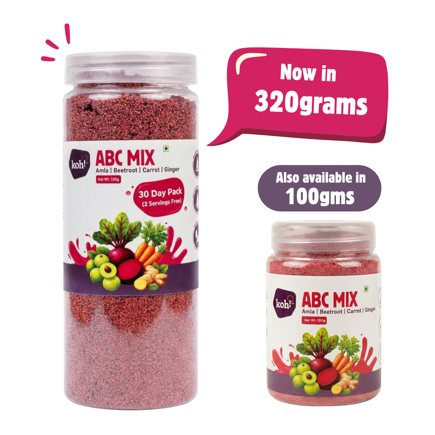 koh! ABC Mix + Ginger | Amla, Beetroot, Carrot & Ginger Blend