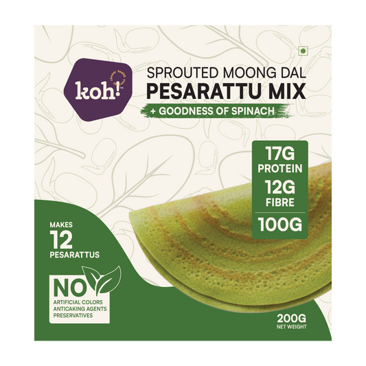 Sprouted Moong Dal Pesarattu Mix + Goodness of Spinach