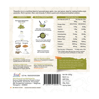 Sprouted Moong Dal Pesarattu Mix