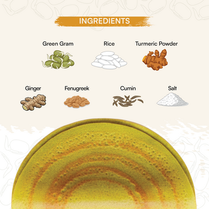 Sprouted Moong Dal Pesarattu Mix + Goodness of Turmeric