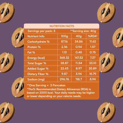 koh! Sapota (Chikoo) Pancake Mix | Whole Wheat, Sprouted Ragi & Oats | 200g