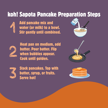 koh! Sapota (Chikoo) Pancake Mix | Whole Wheat, Sprouted Ragi & Oats | 200g