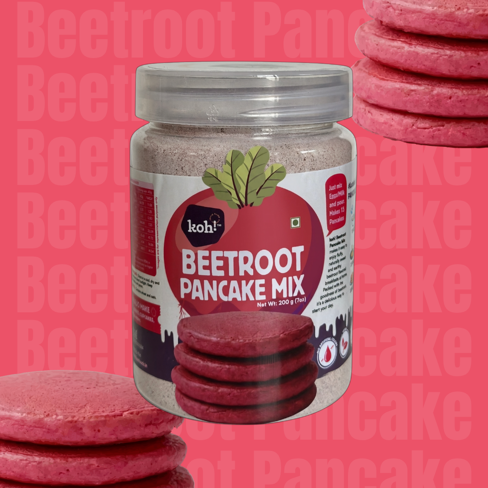 koh! Beetroot Pancake Mix | Whole Wheat, Sprouted Ragi & Oats | 200g