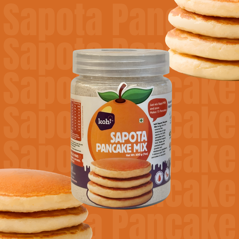 koh! Sapota (Chikoo) Pancake Mix | Whole Wheat, Sprouted Ragi & Oats | 200g