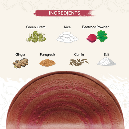 Sprouted Moong Dal Pesarattu Mix + Goodness of Beetroot