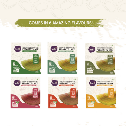 Koh! Sprouted Moong Dal Pesarattu: The Vibrant Rainbow 6-Pack