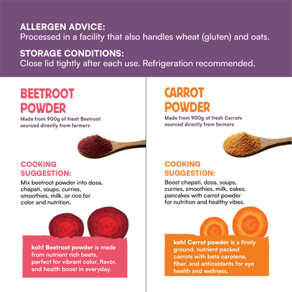 Vibrant Duo - Beetroot & Carrot Powders | 100g x 2