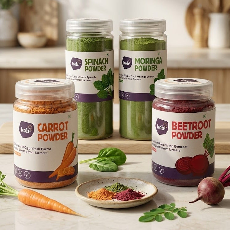 Superfoods - Beetroot, Spinach, Carrot & Moringa Powders | 100g x 4