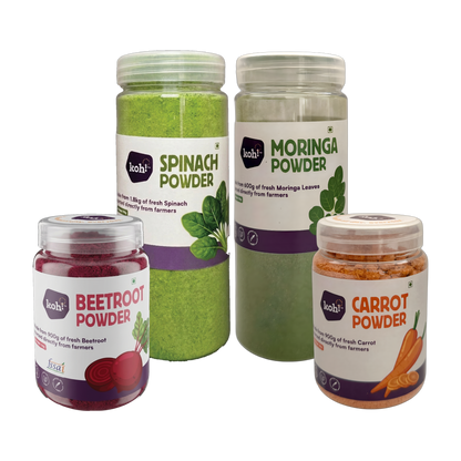 Superfoods - Beetroot, Spinach, Carrot & Moringa Powders | 100g x 4