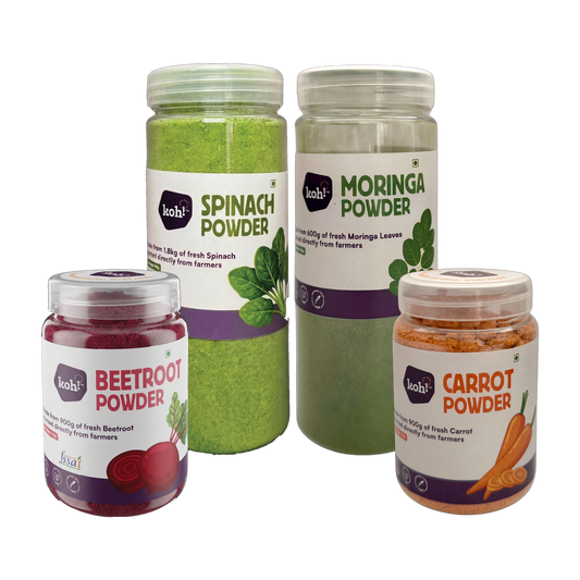 4 Combo: Beetroot, Spinach, Carrot & Moringa