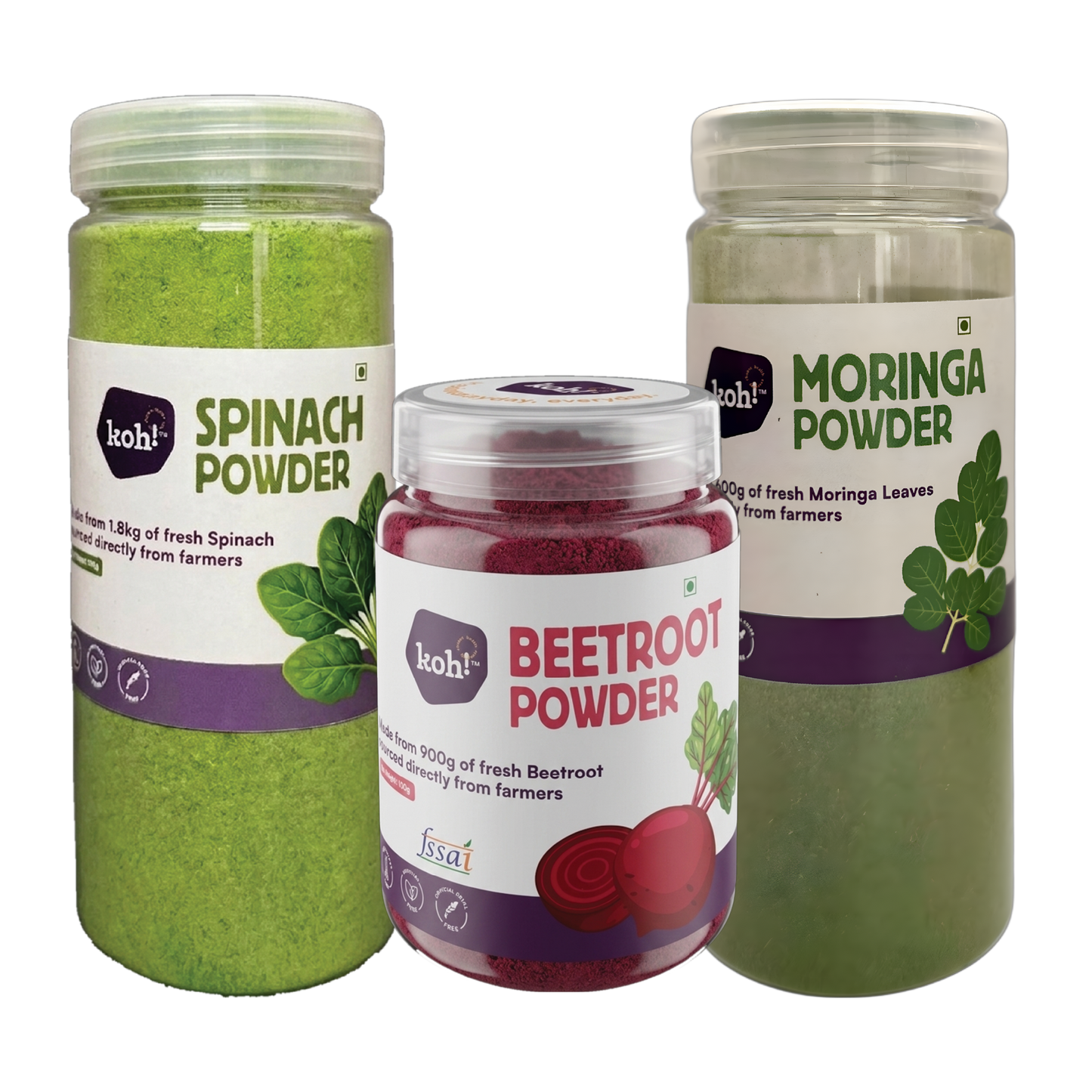 3 Combo: Beetroot, Spinach & Moringa