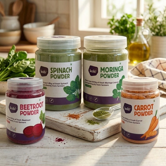 Superfoods - Beetroot, Spinach, Carrot & Moringa Powders | 100g x 4