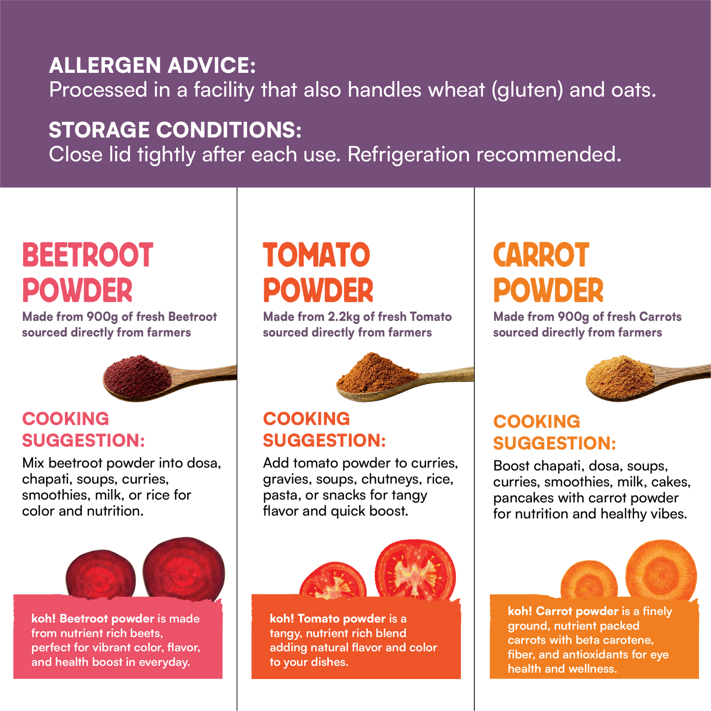 Beetroot, Carrot and Tomato Combo