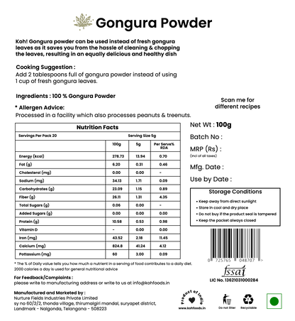 Gongura Powder & Dehydrated Curry Leaves Combo
