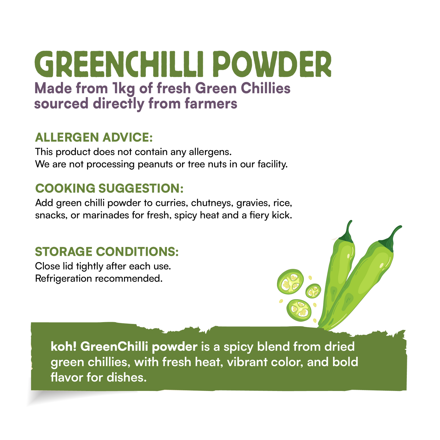 koh! Green Chilli Powder | 100g