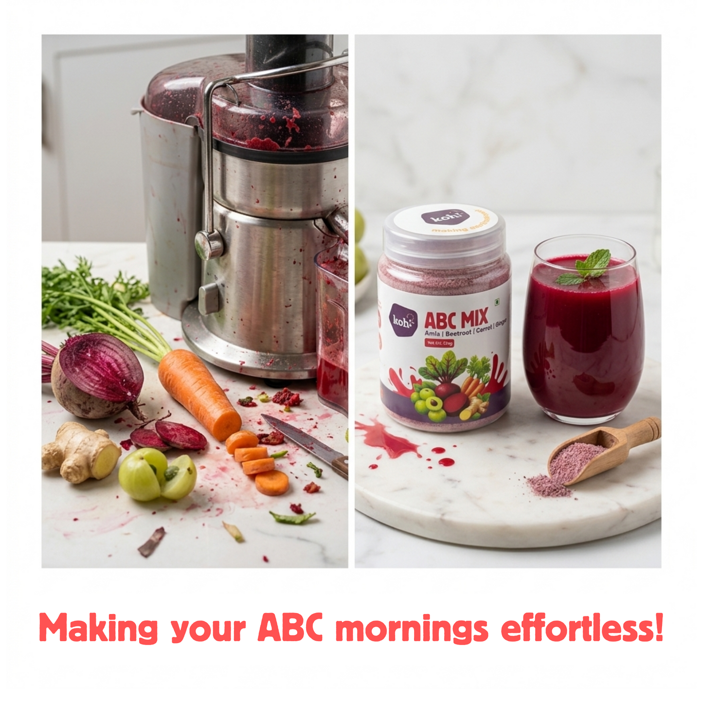 koh! ABC Mix + Ginger | Amla, Beetroot, Carrot & Ginger Blend | 100g