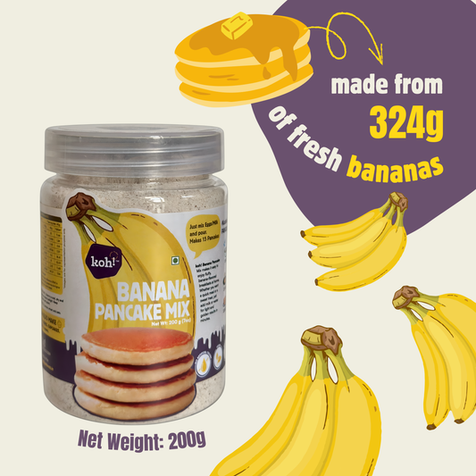 Banana Pancake Mix with Banana | Whole Wheat Flour | Brown Sugar | Sprouted Ragi |Oats | 200gm