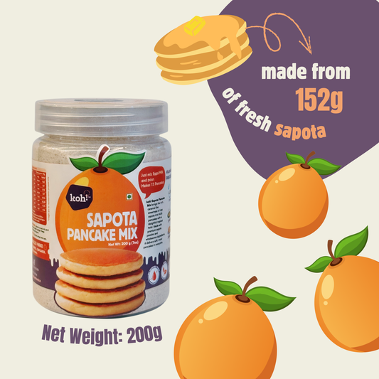 Sapota Pancake with Banana | Sapota | Whole Wheat Flour | Brown Sugar | Sprouted Ragi |Oats | 200gm