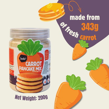 koh! Carrot Pancake Mix | Whole Wheat, Sprouted Ragi & Oats | 200g