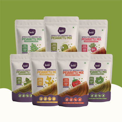 7-Day Breakfast Box — All 7 Flavours of Pesarattu Mix | 200g x 7