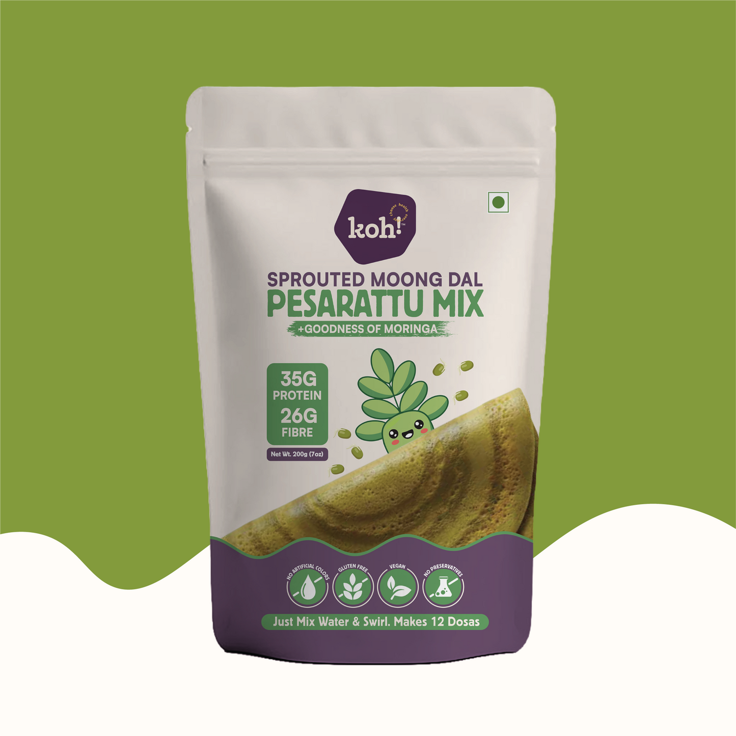 koh! Moringa Pesarattu Mix | Sprouted Moong Dal | 200g