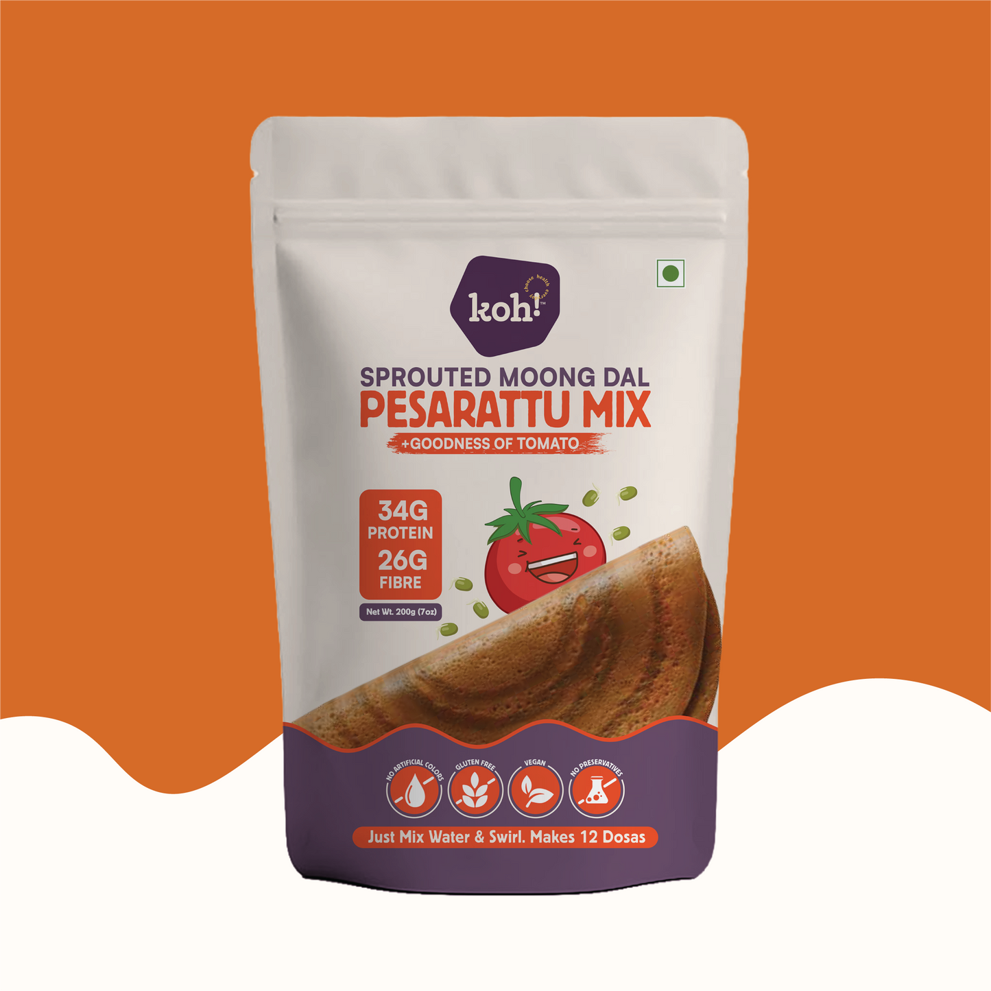 koh! Tomato Pesarattu Mix | Sprouted Moong Dal | 200g