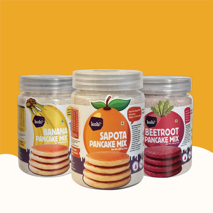 Weekend Pancake Pack — Beetroot, Banana & Sapota Mixes | 200g x 3