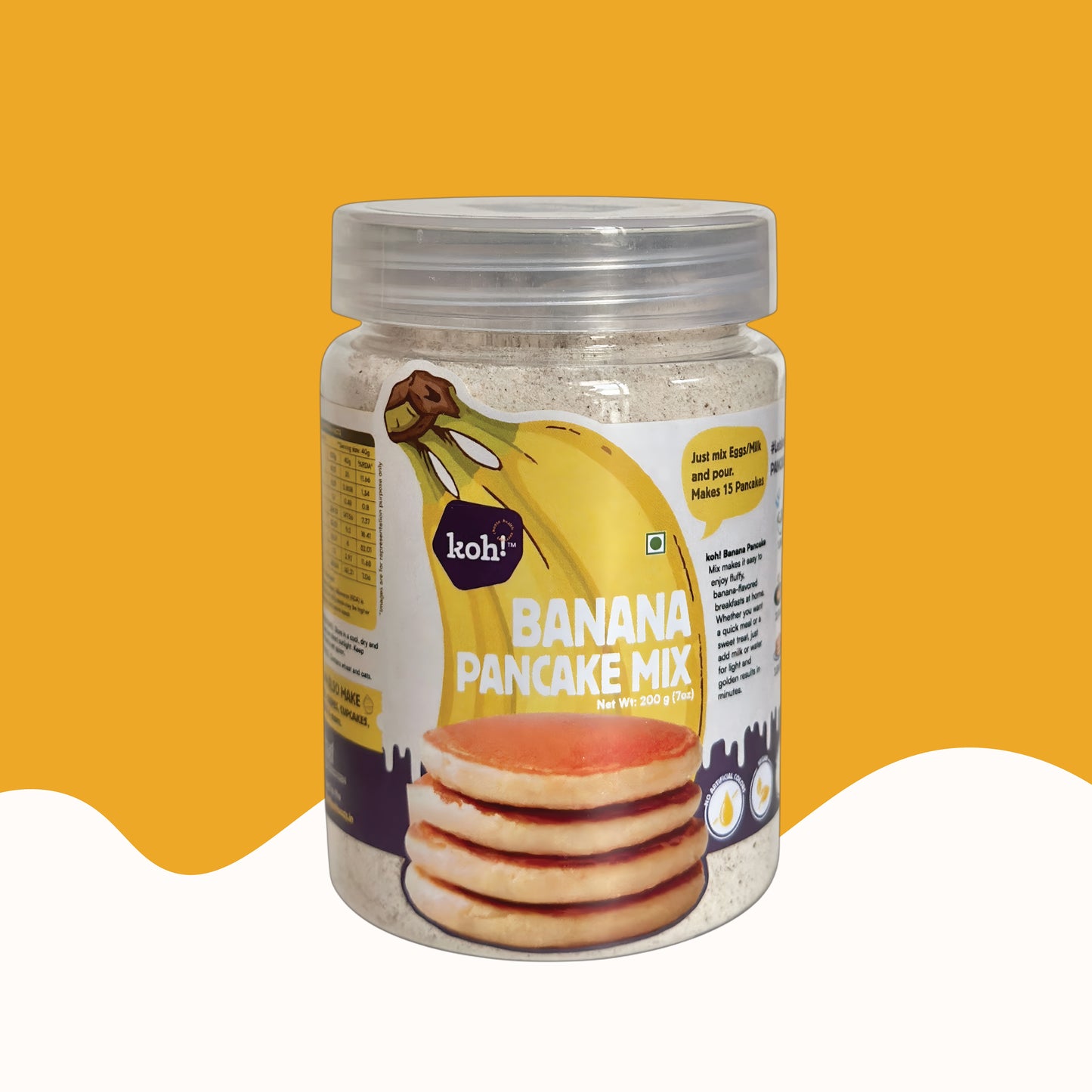 koh! Banana Pancake Mix | Whole Wheat, Sprouted Ragi & Oats | 200g