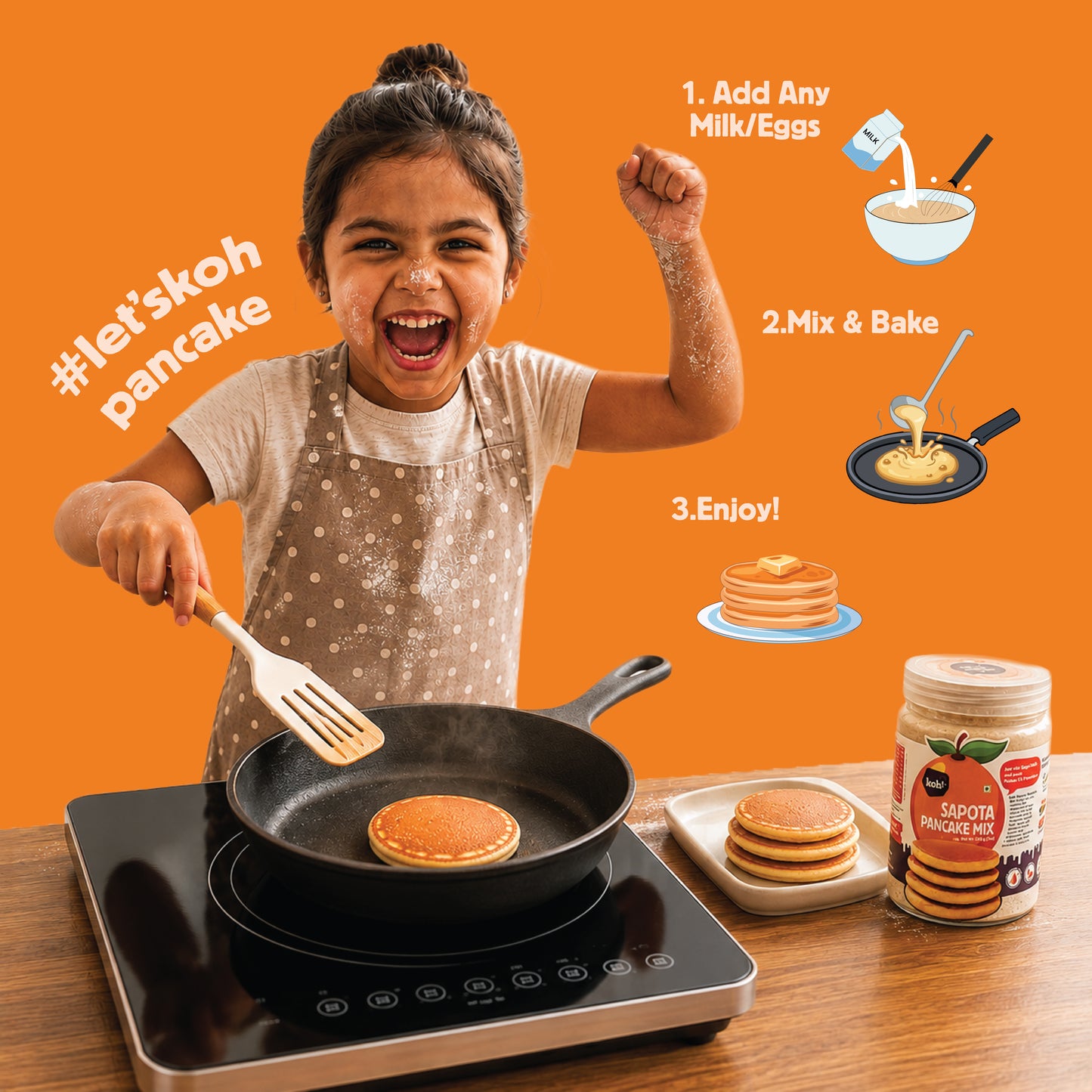 koh! Carrot Pancake Mix | Whole Wheat, Sprouted Ragi & Oats | 200g