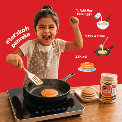 koh! Strawberry Pancake Mix | Whole Wheat, Sprouted Ragi & Oats | 200g