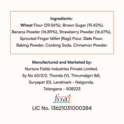 koh! Strawberry Pancake Mix | Whole Wheat, Sprouted Ragi & Oats | 200g