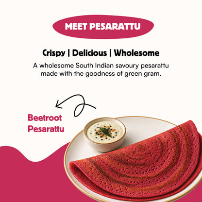 koh! Beetroot Pesarattu Mix | Sprouted Moong Dal | 200g