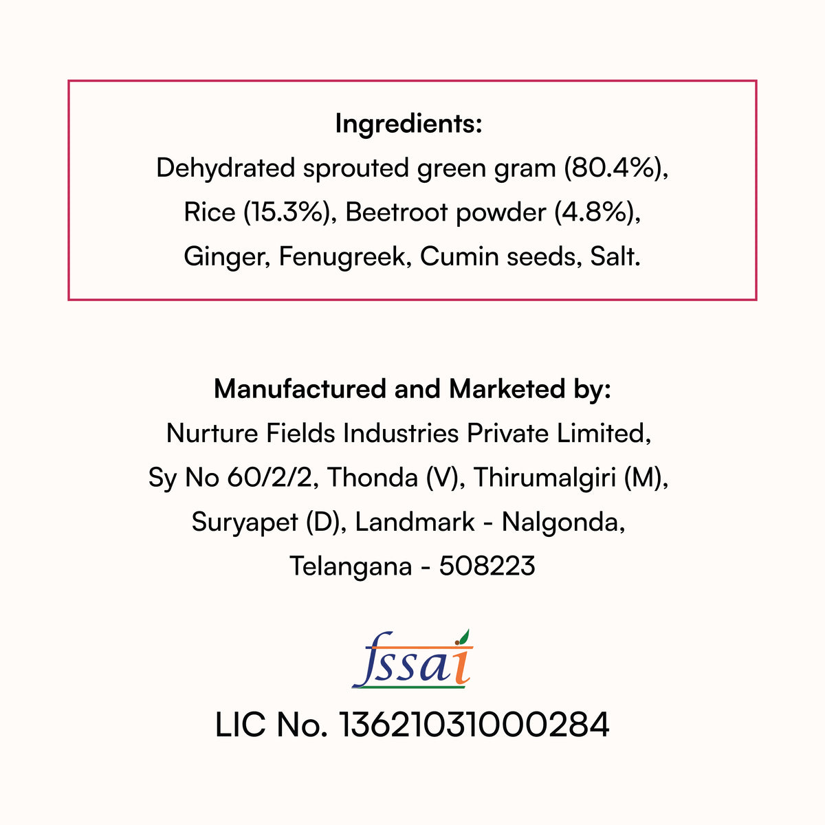 koh! Beetroot Pesarattu Mix | Sprouted Moong Dal | 200g