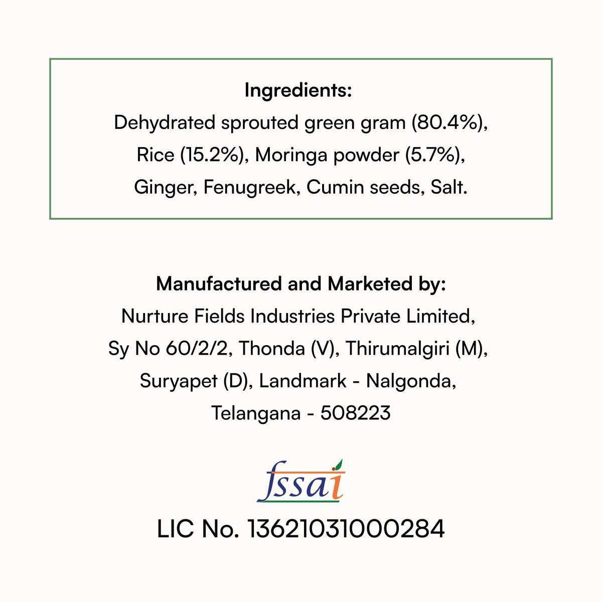 koh! Moringa Pesarattu Mix | Sprouted Moong Dal | 200g