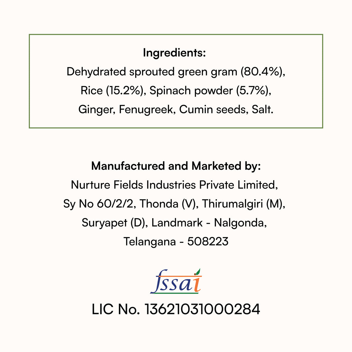 koh! Spinach Pesarattu Mix | Sprouted Moong Dal | 200g