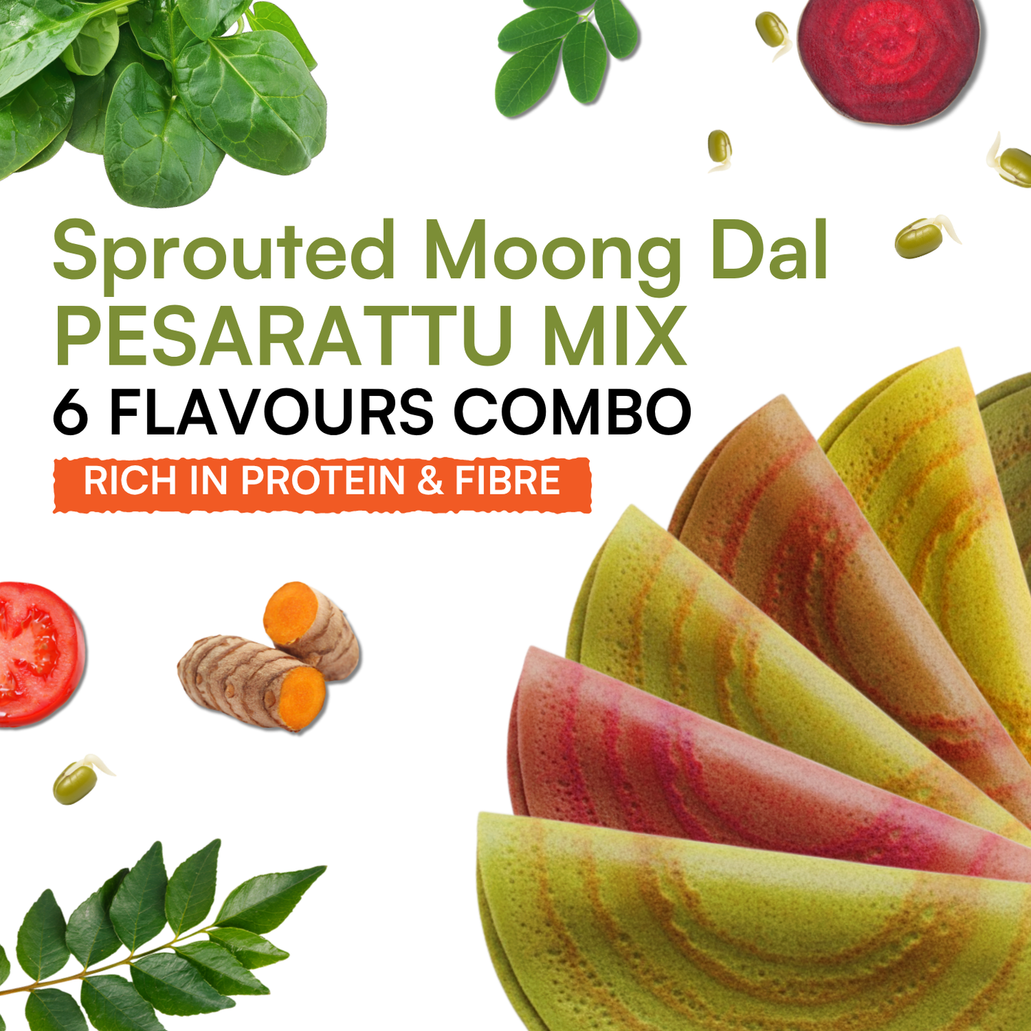 Koh! Sprouted Moong Dal Pesarattu: The Vibrant Rainbow 6-Pack