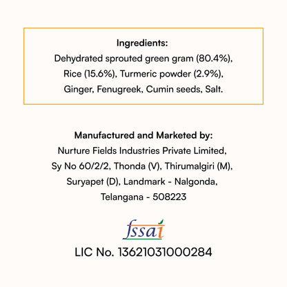 koh! Turmeric Pesarattu Mix | Sprouted Moong Dal | 200g
