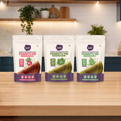 Rainbow Breakfast Box — 3 Flavoured Pesarattu Mixes | 200g x 3