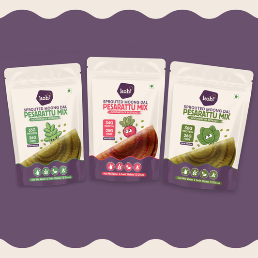 Rainbow Breakfast Box — 3 Flavoured Pesarattu Mixes | 200g x 3